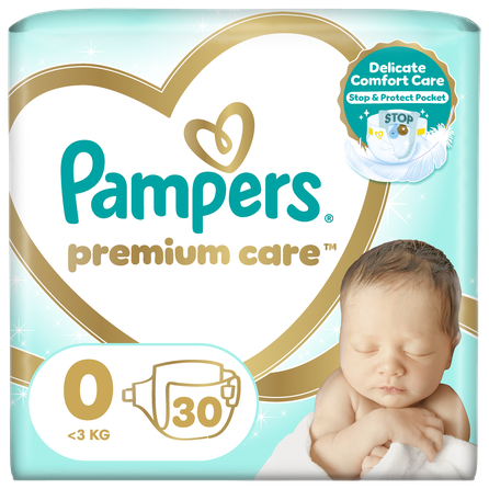 PAMPERS Premium Care 0 <3 kg autiņbiksītes, 30 gab.