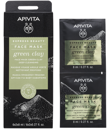 APIVITA Express Beauty Deep With Green Clay (8 ml) sejas maska, 2 gab.