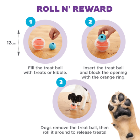 OUTWARD HOUND Puzle Topsy Treat Ball, Oranža rotaļlieta, 1 gab.