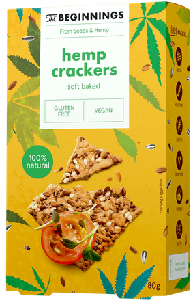THE BEGINNINGS Kaņepju sēklu krekeri, 80 g