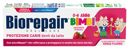 BIOREPAIR Kids (Zemeņuu, 0-6 g.) zobu pasta, 50 ml
