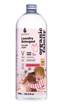 PURENN Bez Aromāta Pillow Fight šķidrais veļas mazgāšanas līdzeklis, 1000 ml
