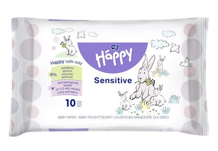 BELLA Sensitive mitrās salvetes, 10 gab.