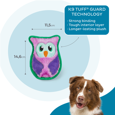 OUTWARD HOUND Durablez Owl, Lillā, XS rotaļlieta, 1 gab.