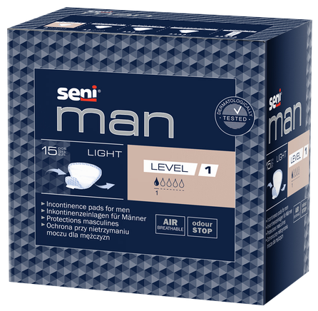 SENI Man Light (Level 1) uroloģiskie ieliktņi, 15 gab.
