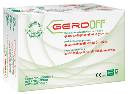 GERDOFF tabletes, 20 gab.