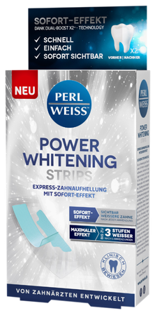 PERLWEISS Power Whitening zobu balināšanas sloksnes, 5 gab.