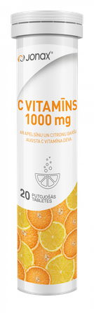 JONAX C Vitamīns 1000 mg putojošās tabletes, 20 gab.