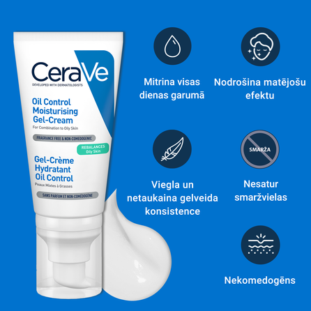 CERAVE Oil Control Moisturising sejas krēms, 52 ml