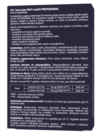 LYL sunD3 PROFESSIONAL 4 000 SV | 2 000 SV sprejs, 50 ml
