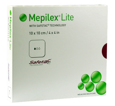 MEPILEX  Lite 10x10 cm brūču pārsējs, 5 gab.