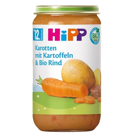 HIPP dārzeņu, liellopu gaļas, no 12 mēnešiem biezenis, 250 g