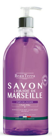 BEAUTERRA Marseille Soap Lavender šķidrās ziepes, 1000 ml