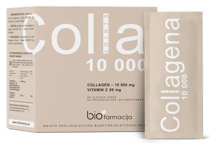 BIOFARMACIJA Collagena Joint 10 000 mg + C Vitamīns 80 mg paciņas, 20 gab.