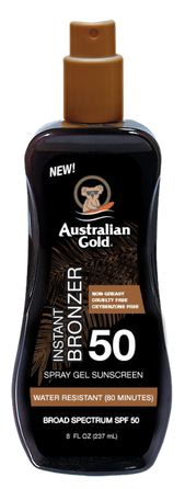 AUSTRALIAN GOLD Gold SPF50 Spray Gel Bronzer saules aizsargsprejs, 237 ml