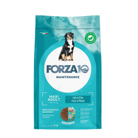 FORZA10 Maintenance Maxi Adult Ar Zivīm, Suņiem sausā barība, 12 kg
