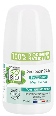 SO BIO ETIC 24H Ar Piparmētru dezodorants, 50 ml