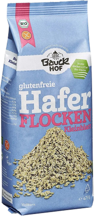 BAUCK HOF bez glutēna, ekoloģiskas, smalcinātas, auzu  pārslas, 475 g