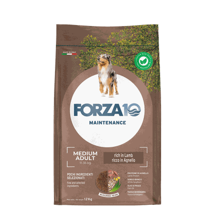 FORZA10 Maintenance Medium Adult Ar Jēru, Suņiem sausā barība, 12 kg