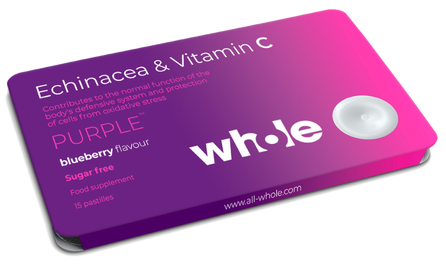 WHOLE Echinacea & Vitamin C pastilas, 15 gab.