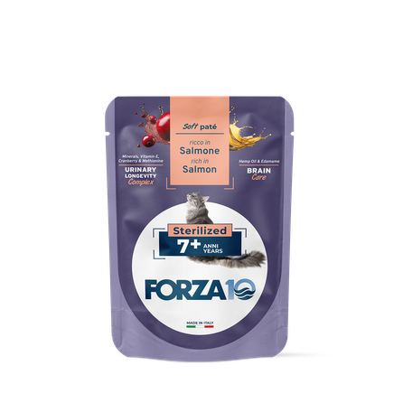 FORZA10 BotaniCAT Sterilizētiem Kaķiem 7+ g., Ar Lasi, Mīkstā pastēte, 80 g