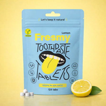 FRESMY Lemon zobu pastas tabletes, 124 gab.