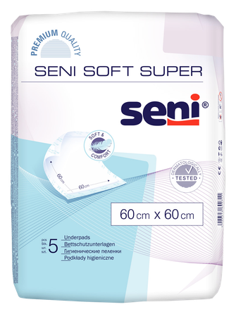 SENI Soft Super 60 x 60 cm absorbējošie palagi, 5 gab.