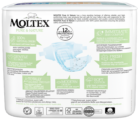 MOLTEX Eco Pure & Nature 1 (2-4 kg) autiņbiksītes, 22 gab.