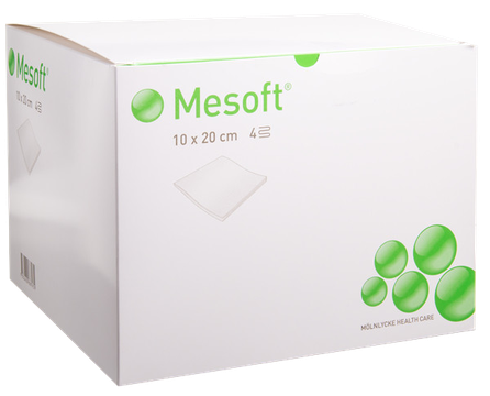 MESOFT   10x20 cm četrslāņu nesterilās salvetes, 100 gab.