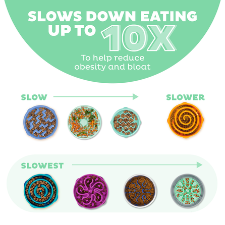 OUTWARD HOUND Fun Feeder Wobble Slow Bowl, Gaiši Zaļa, Lēnēšanas rotaļlieta, 1 gab.