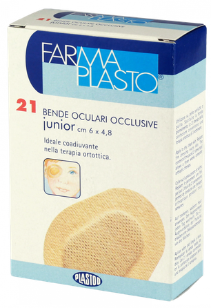 FARMA PLASTO 6 x 4.8 cm, miesas krāsā acu plāksteri, 21 gab.