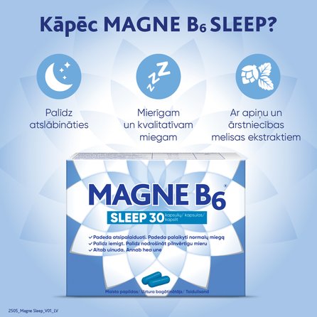 MAGNE B6 Sleep (Magnijs) kapsulas, 30 gab.