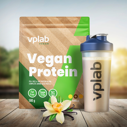 VPLAB Vegan Protein Vanilla pulveris, 500 g