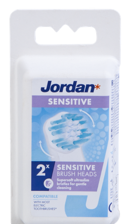 JORDAN Sensitive elektriskās zobu birstes uzgaļi, 2 gab.