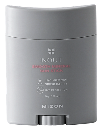MIZON Inout Smooth Mineral Sun Stick SPF 50 PA++++ saules aizsarglīdzeklis, 26 g