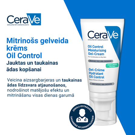 CERAVE Oil Control Moisturising sejas krēms, 52 ml