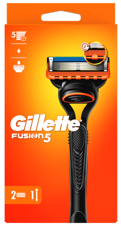 GILLETTE Fusion5 2 maiņas kasetnes +  skuveklis, 1 gab.