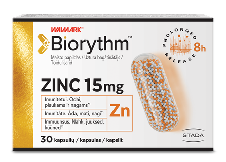 BIORYTHM Zinc kapsulas, 30 gab.