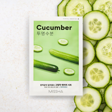 MISSHA Airy Fit Cucumber sejas maska, 19 g