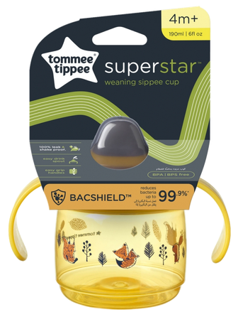 TOMMEE TIPPEE Weaning Sippee, 4m+, yellow mācību krūzīte, 190 ml