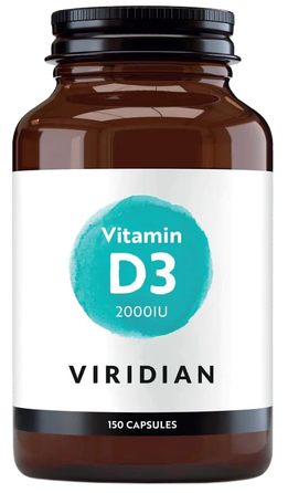 VIRIDIAN Vitamin D3 2000iu Vegan kapsulas, 150 gab.