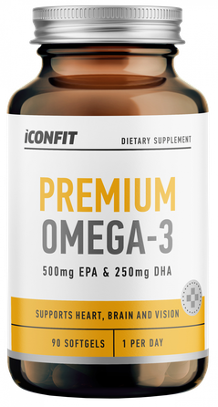 ICONFIT Premium Omega 3 1000 mg mīkstās kapsulas, 90 gab.