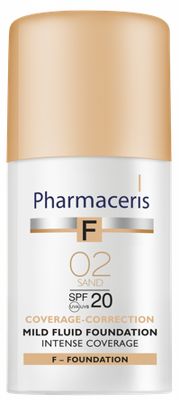 PHARMACERIS F Intense-Coverage 02 Sand SPF 20 tonālais krēms, 30 ml