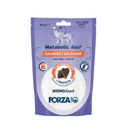 FORZA10 Monosnack Metabolic Adult Lasis, Suņiem gardumi, 80 g