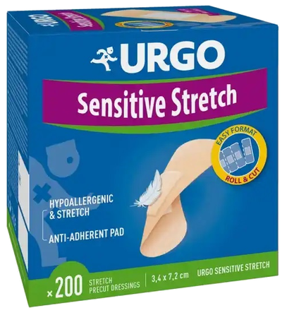 URGO  Sensitive Strech elastīgs plāksteris, 200 gab.