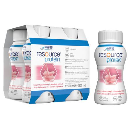 NESTLE Resource Protein ar zemeņu garšu, 200 ml, 4 gab.