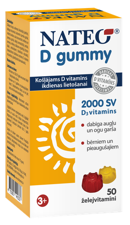 NATEO D Gummy 2000 SV želejvitamīni, 50 gab.