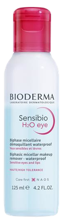 BIODERMA Sensibio H2O eye divfāžu attīrošs ūdens, 125 ml
