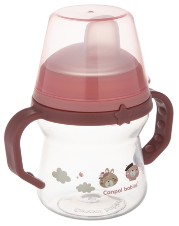 CANPOL BABIES FirstCup Bonjour Paris Pink krūzīte ar rokturiem, 150 ml