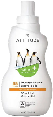 ATTITUDE Ar Citrusaugļu Smaržu, Ekoloģisks šķidrais veļas mazgāšanas līdzeklis, 1050 ml